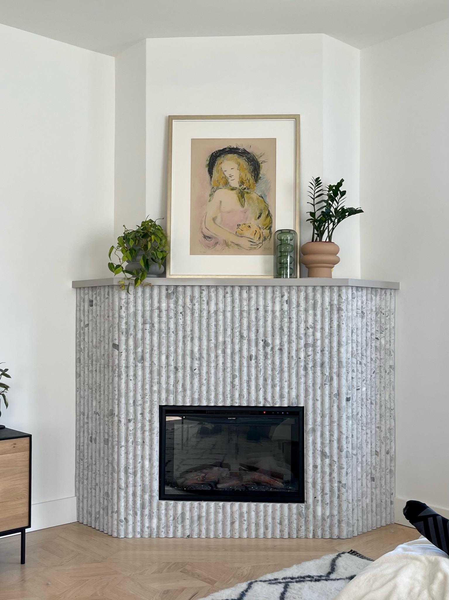 Refined living room with city character